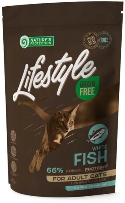 Natures Protection Lifestyle Grain Free Cats Adult Peixe Branco 1.5 Kg