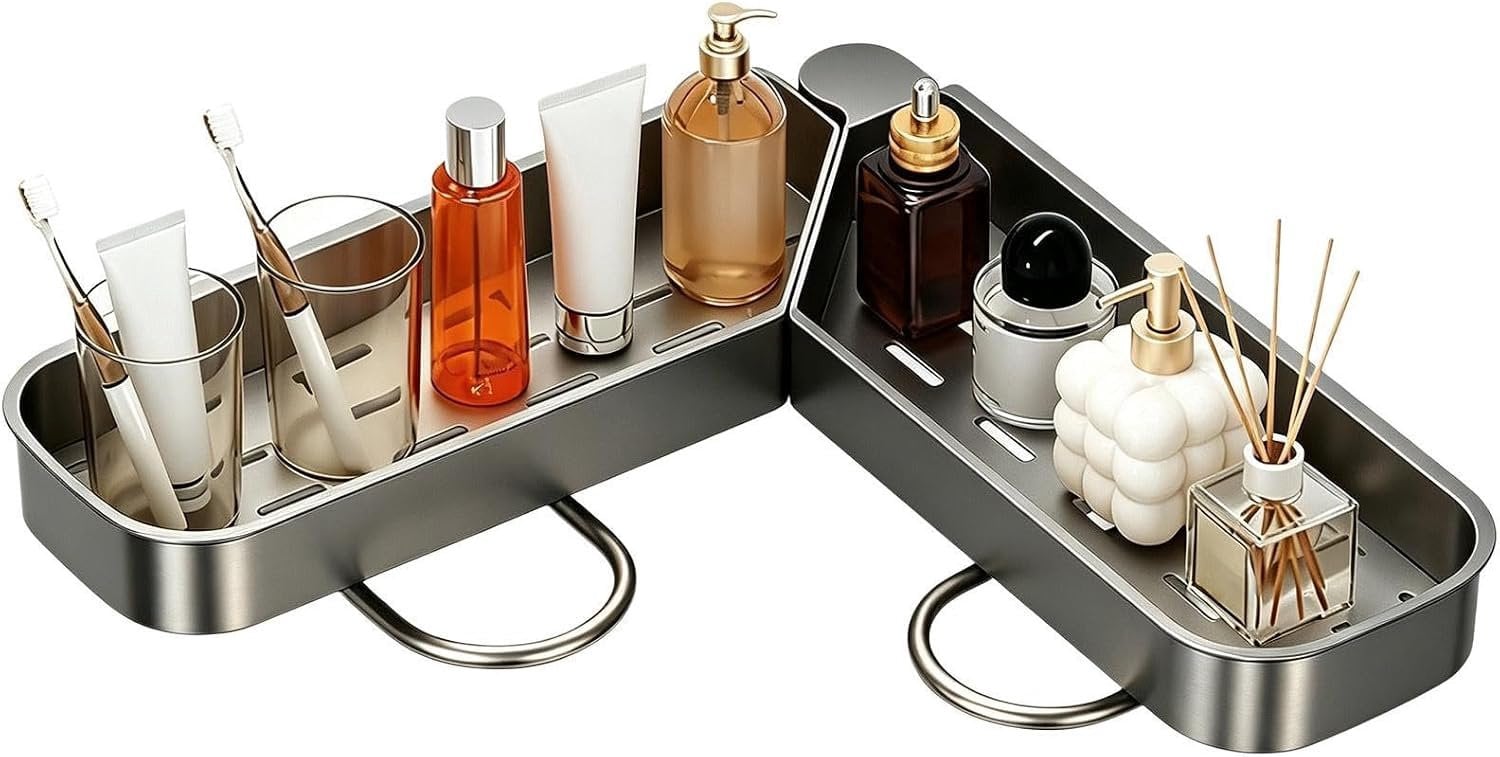 Roterende Hoek Badkamer Organizer Plank zonder Boren