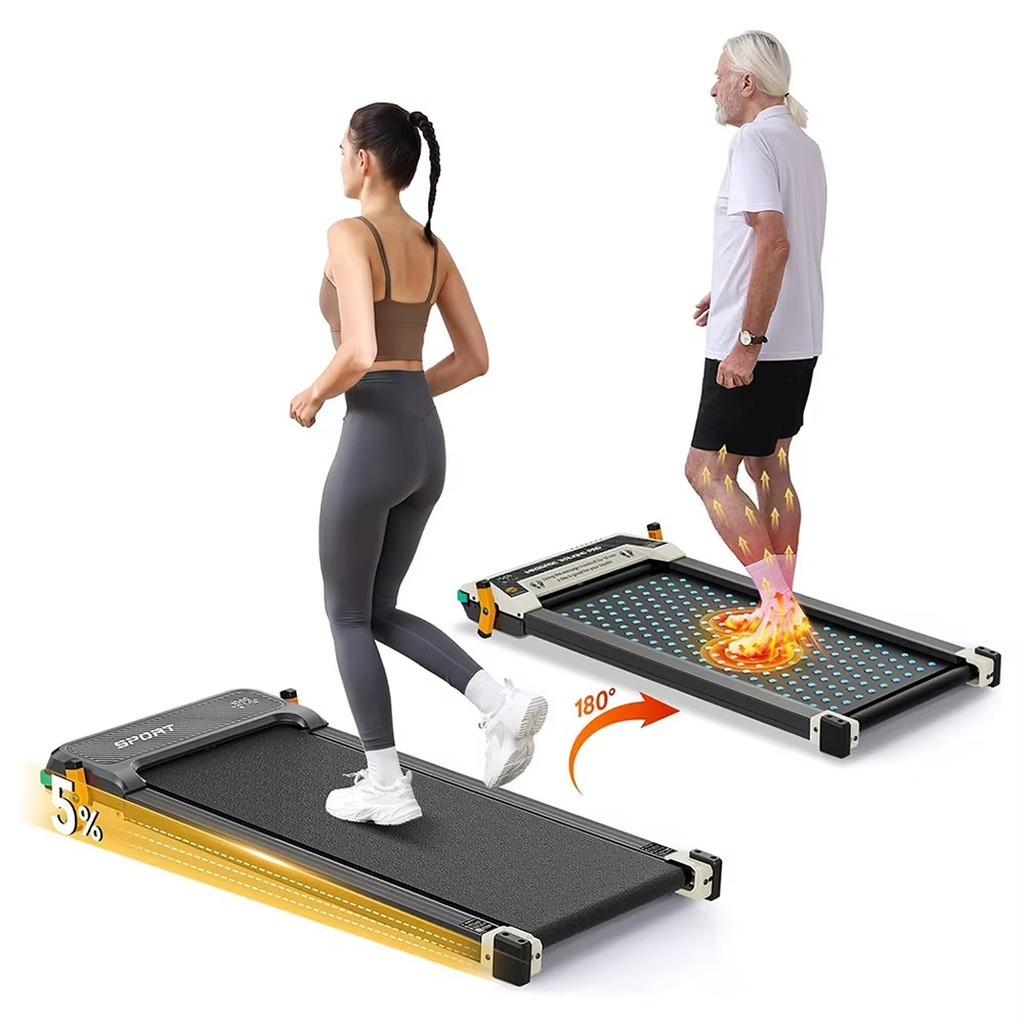 2-in-1 Walking Pad Laufband, Modell 520A-A - Massagefunktion - 2,5-PS-Motor - Geschwindigkeit 1-6,4 km/h - Verstellbare Steigung - Klappbar - Belastbarkeit 150 kg