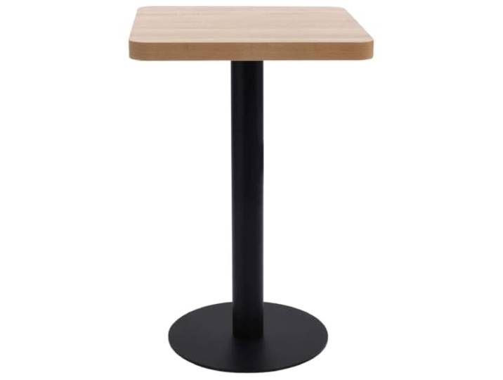HKQWPBF Bistrotisch Hellbraun 50x50 cm MDF Stahlbein und -sockel, Holzmaserung, feuchtes Tuch, Wohnung, Küche, Essbereich