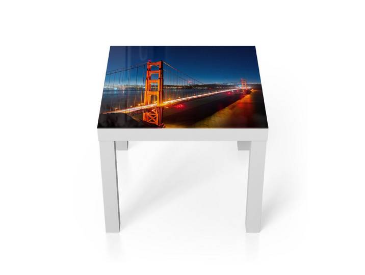 DEQORI Couchtisch 'San Francisco bei Nacht', Glas Beistelltisch Glastisch modern