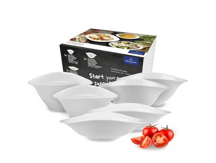 Villeroy & Boch - Vapiano Schalen-Trio 6 teilig Weiß, Spülmaschinenfest