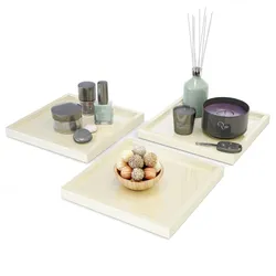 DEKOSCHALE Maya Creme Hochglanz 3er Set