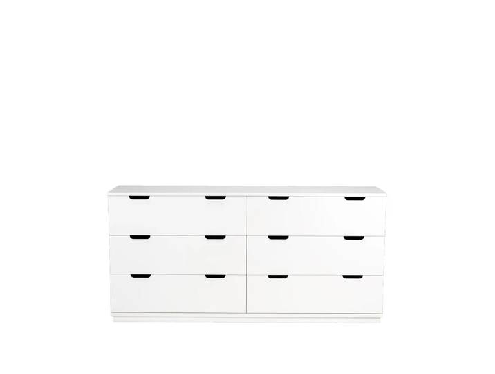 Mavis Commode Aoko double 6 tiroirs Laqué blanc