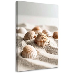 LEINWANDBILD Muscheln Strand Natur Boho 70x100cm