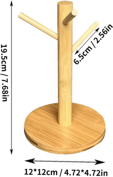 Inspire Curations Bamboo Mug Tree Coffee Cup Holder yk3