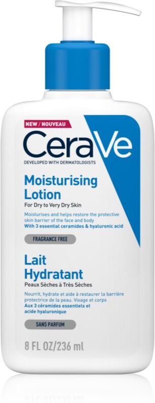 CeraVe Moisturizers Lotion feuchtigkeitsspendendes Gesichts und Bodylotion für trockene und sehr trockene Haut 236 ml