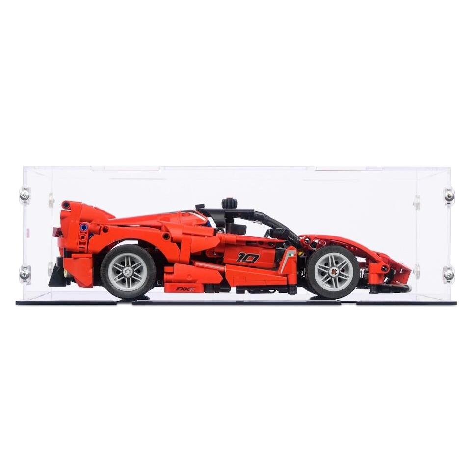iDisplayit Acryl-Display für LEGO 42212 Ferrari FXX K (Mit schwarzem Boden) (EC321810N-BLK)