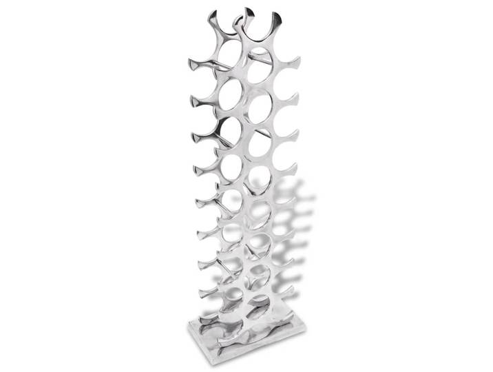 vidaXL Weinregal Aluminium Silber 27 Flaschen