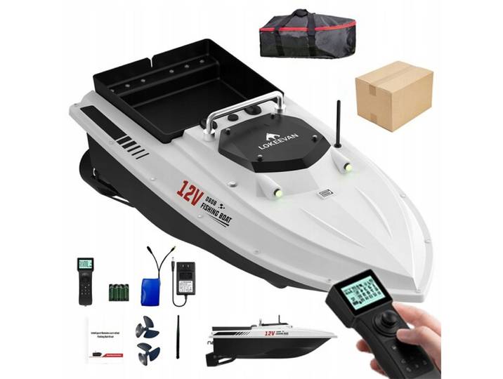 LOKEEVAN RC-Boot D80B, GPS + BeiDou-Navigation,Leistungsstarker Doppelmotor, bis 3,6m/s,500m