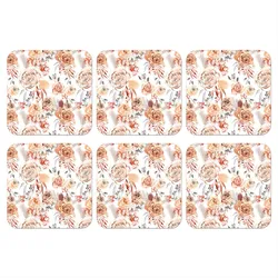 GLASUNTERSETZER 6er-Set Blumen - Bohème - Muster Telleruntersetzer 10x10 cm