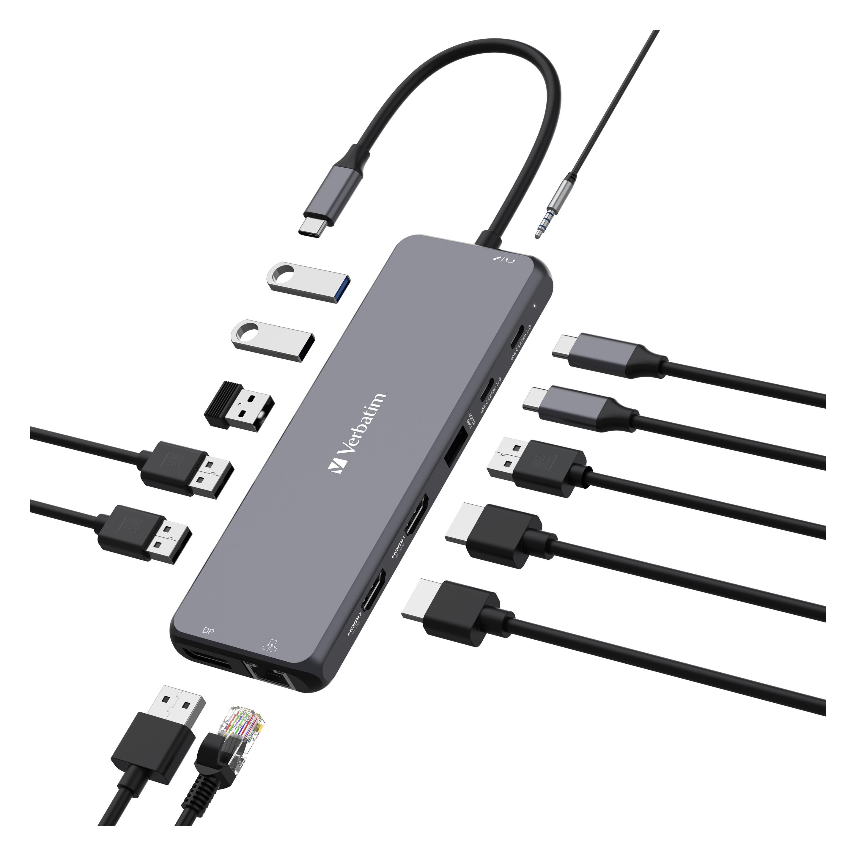 Verbatim Pro Multiport Hub CMH-13 (USB-C, 13 Ports) (32153)