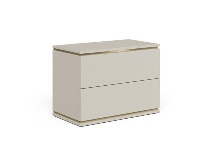 Vicco Nachttisch Linette , Cashmere 66 x 48.6 cm mit 2 Schubladen, Push-to-Open Mechanismus für geräuschloses Öffnen