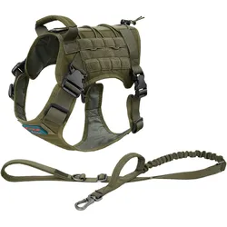 OLIFE taktisches MOLLE Hundegeschirr und Bungeeleine