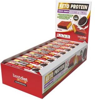 Keto protein choco snack cookies-cream barritas 24uds.