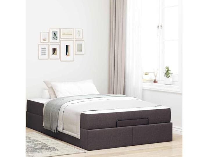 Stoffbezug mit Schubladen Modernes Design Hellbraun 120x190 cm Bettgestell mit Matratze Hellbraun Stoff 2 tlg 120x190 cm Bett mit Stauraum Schaummatratze Modernes Polsterbett Praktisch