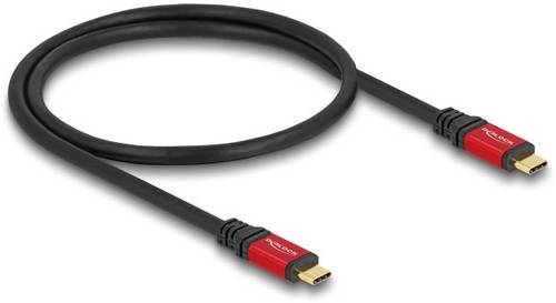 Delock USB-C Kabel USB-C Stecker, USB-C Stecker 0.50m Schwarz, Rot 80651