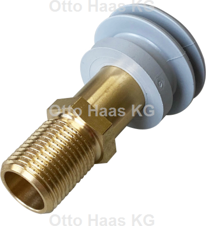 HAAS Urinal-Zulaufgarnitur 6030 1/2", Messing, mit lösbarer grauer Lippendichtung