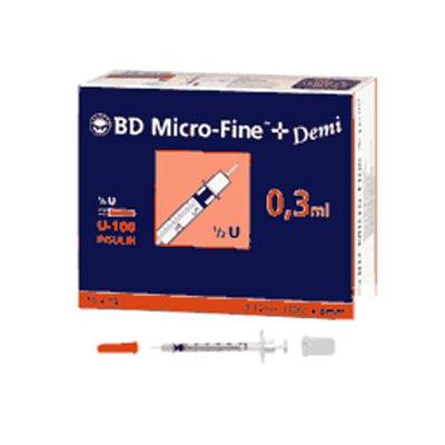 BD Micro-Fine+ Insulinspr.0,3 ml U100 0,3x8 mm 100 St Spritzen