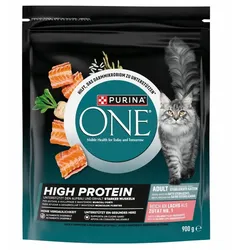 Purina ONE High Protein 900g Futter für ausgewachsene Katzen, reich an Lachs