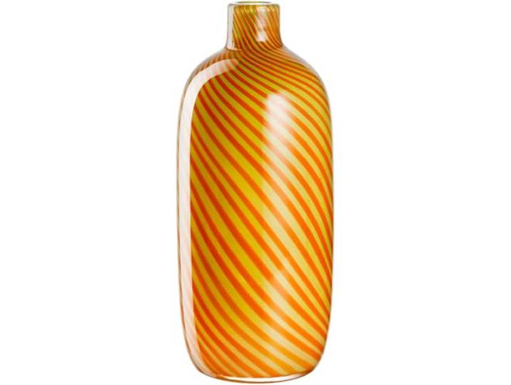 LEONARDO HOME Filo Colori Vase, 1 Stück, handgemachtes Kunstwerk, formschönes Unikat, leidenschaftliches Windlicht, Moderne Dekovase als Highlight, Höhe 32,7 cm, gelb, 047516
