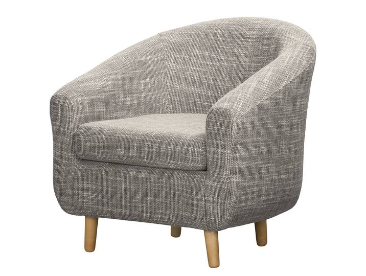 Sessel Grau Webstoff Krupa 74 x 74 x 70cm