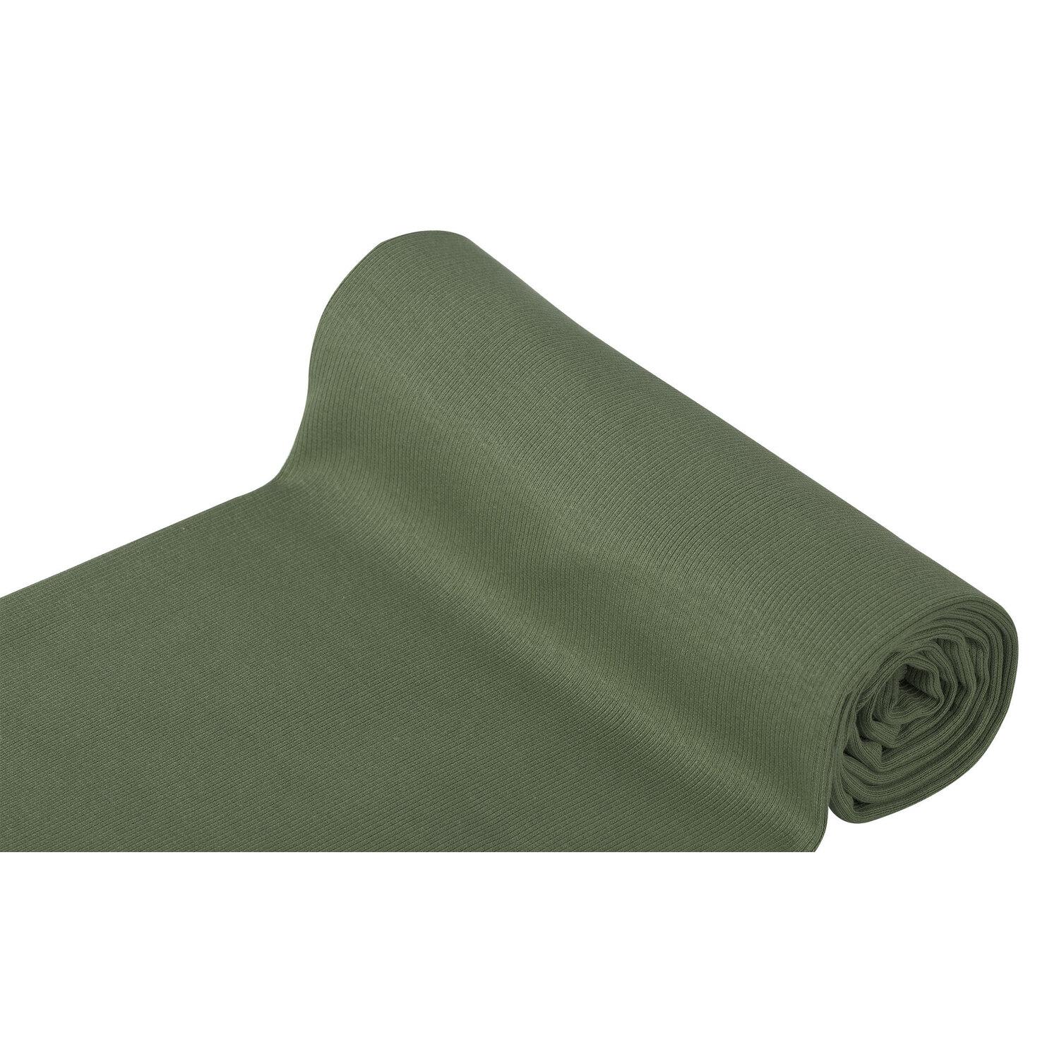 Rippen-Bündchenstoff "Comfort", olivgrün