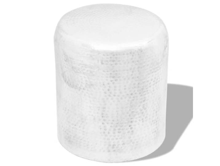 HEFZGDB Gehämmertes Aluminium Hocker Beistelltisch Silber Rustikal Stilvoll Langlebig Deko-Objekt Sitzgelegenheit Snacktisch Wohnaccessoire