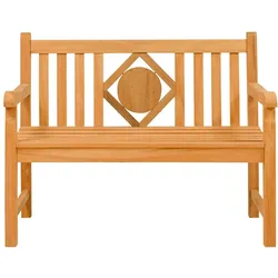 Endorphin, Gartenbank, Premium Teak Gartenbank 120 cm „Modell Raute“ mit Motiv Fussball