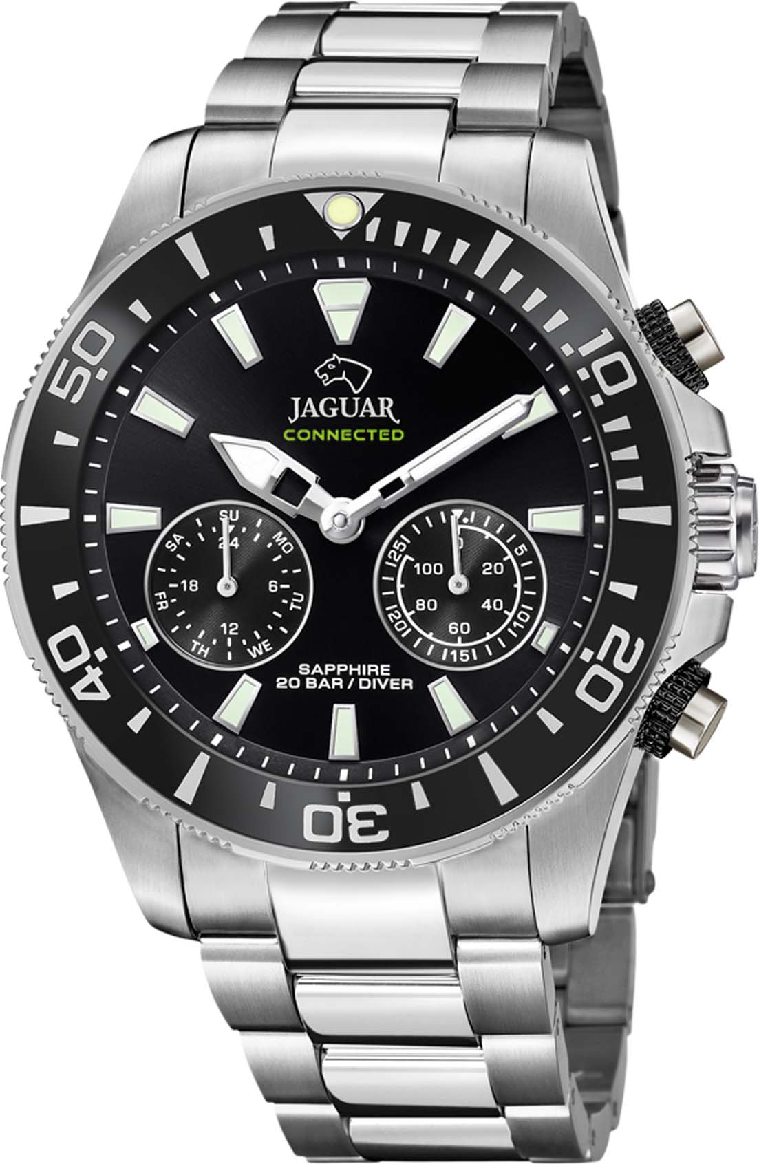 Jaguar "Jaguar Connected" Armbanduhr, Quarzuhr, Herrenuhr, Saphirglas, Stoppfunktion, Swiss Made