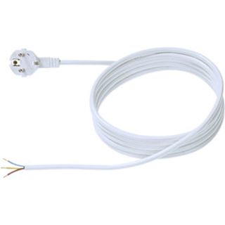 Bachmann Netzanschlussleitung 3m 3x1,5qmm PVC sw Schutzkontakt-Stecker abgewinkelt Aderendh 250V
