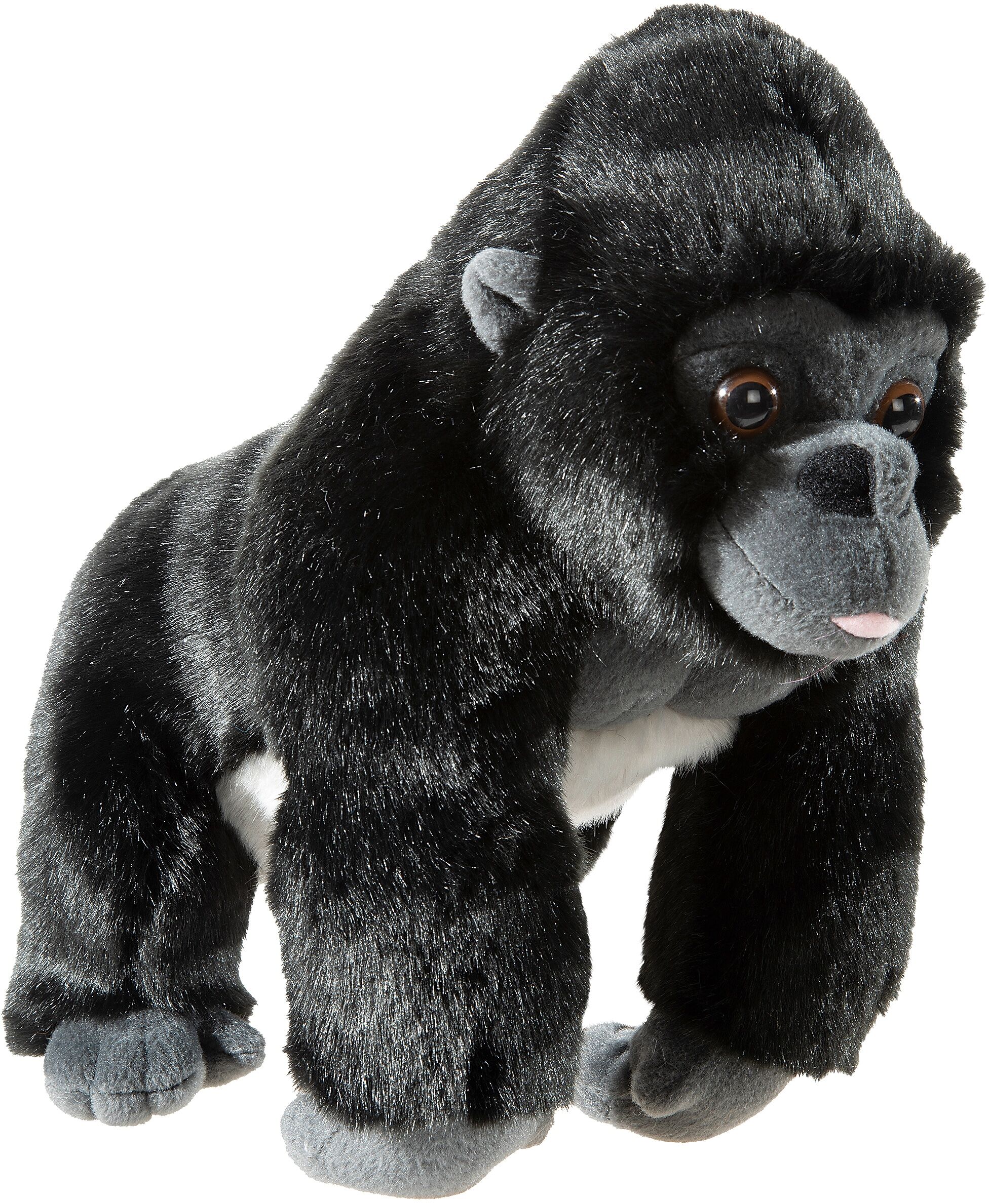 Kuscheltier HEUNEC "Endangered, Gorilla 26 cm", schwarz (schwarz, grau), Plüschfiguren, KinderH:26cm, Polyester, Kuscheltier, H:26cm