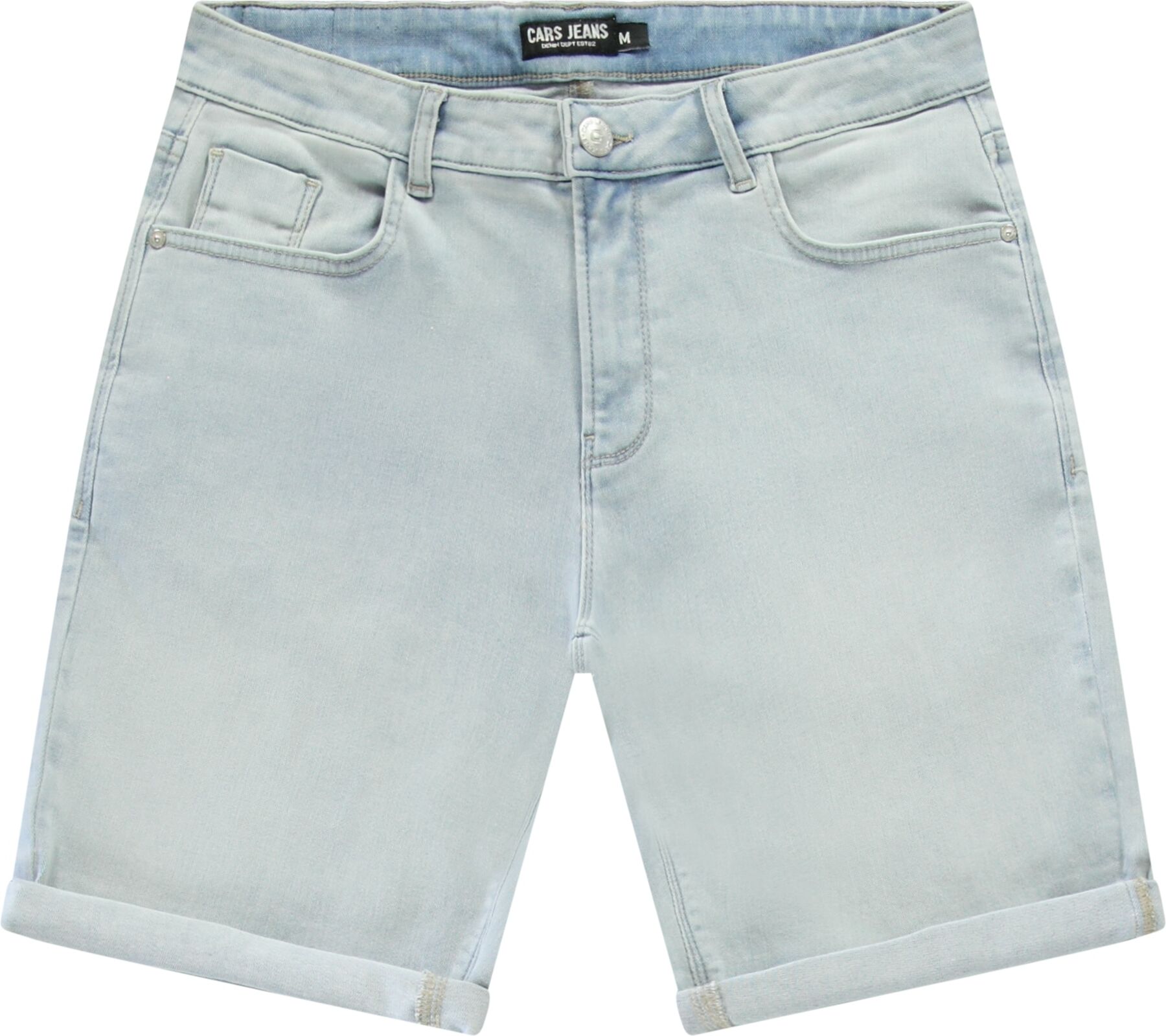 Jeansbermudas CARS JEANS "COLORADO Denim Short", Herren, Gr. L, N-Gr, blau (stone bleached), Denim/Jeans, Obermaterial: 76% Baumwolle, 22% Polyester, 2% Elasthan, Abriebeffekte, Basic kniefrei, Jeans Jeansbermudas stone bleached L, N-Gr