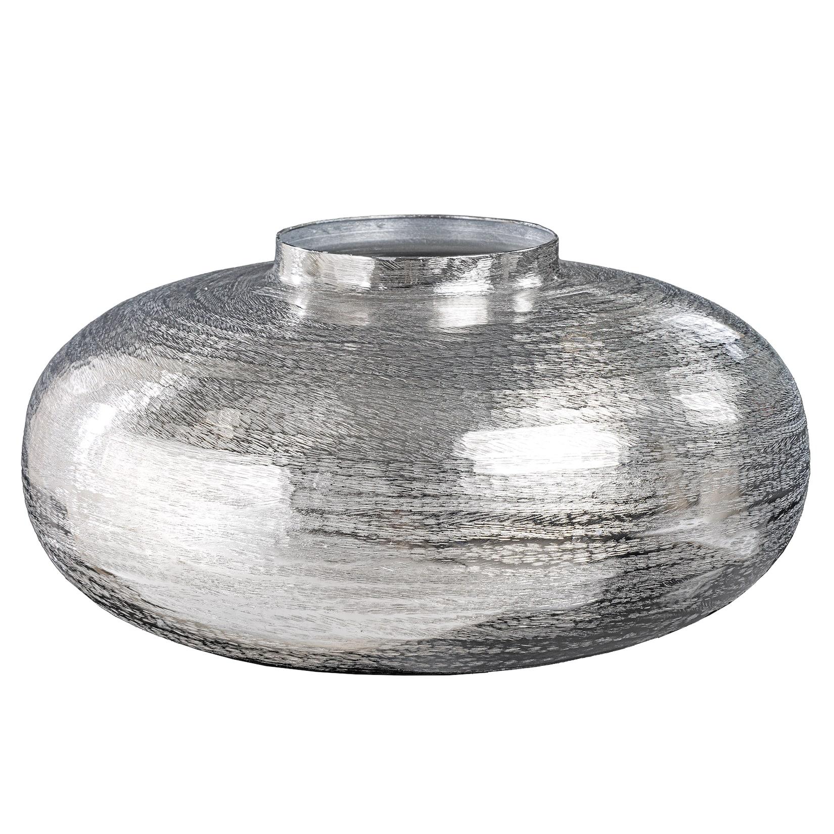 riess-ambiente Vase ABSTRACT ORIENT - modern Deko 35cm silber rund Metall Hammerschlag-Design
