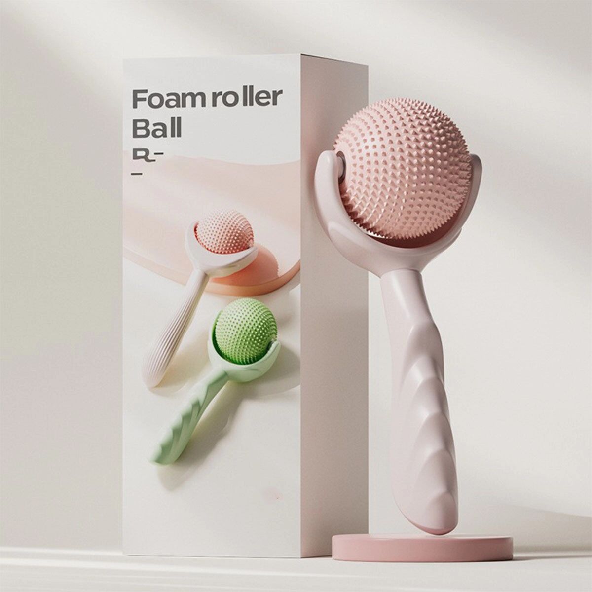 INF Handlicher Massage-Faszienball - TPE + Silikon Noppenrolle für Taille, Schultern, Arme & Füße, myofasziale Entspannung Rosa
