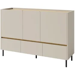 KOMMODE Lico mit 3 Schubalden und 3 Türen, Beige Sand
