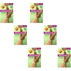 NUR DIE Damen Sneakersocken Söckchen Cotton 60 DEN 6er Pack