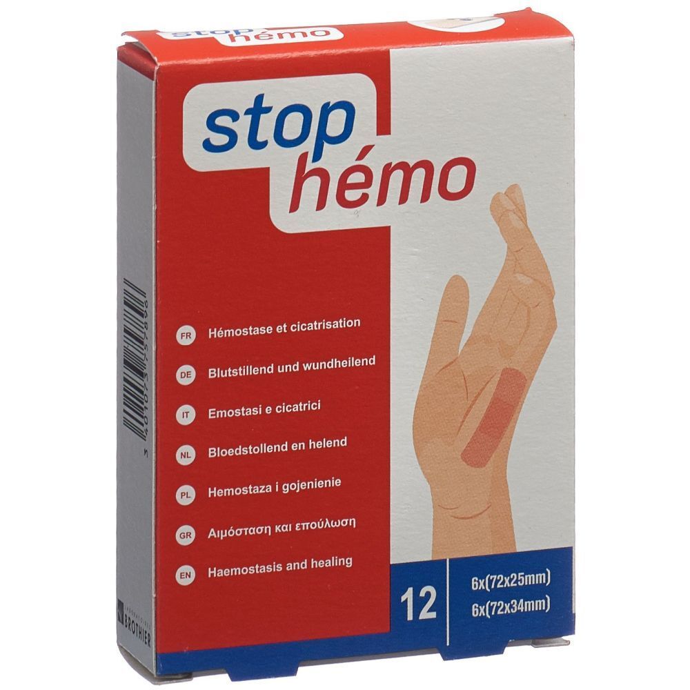 Stop Hemo Pflaster hämostat steril ass 12 Stk St