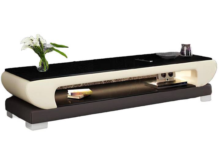 Xlmoebel Sideboard TV-Sideboard aus Leder und Glas mit modernem Design (1 St., Sideboard), Hergestellt in Europa