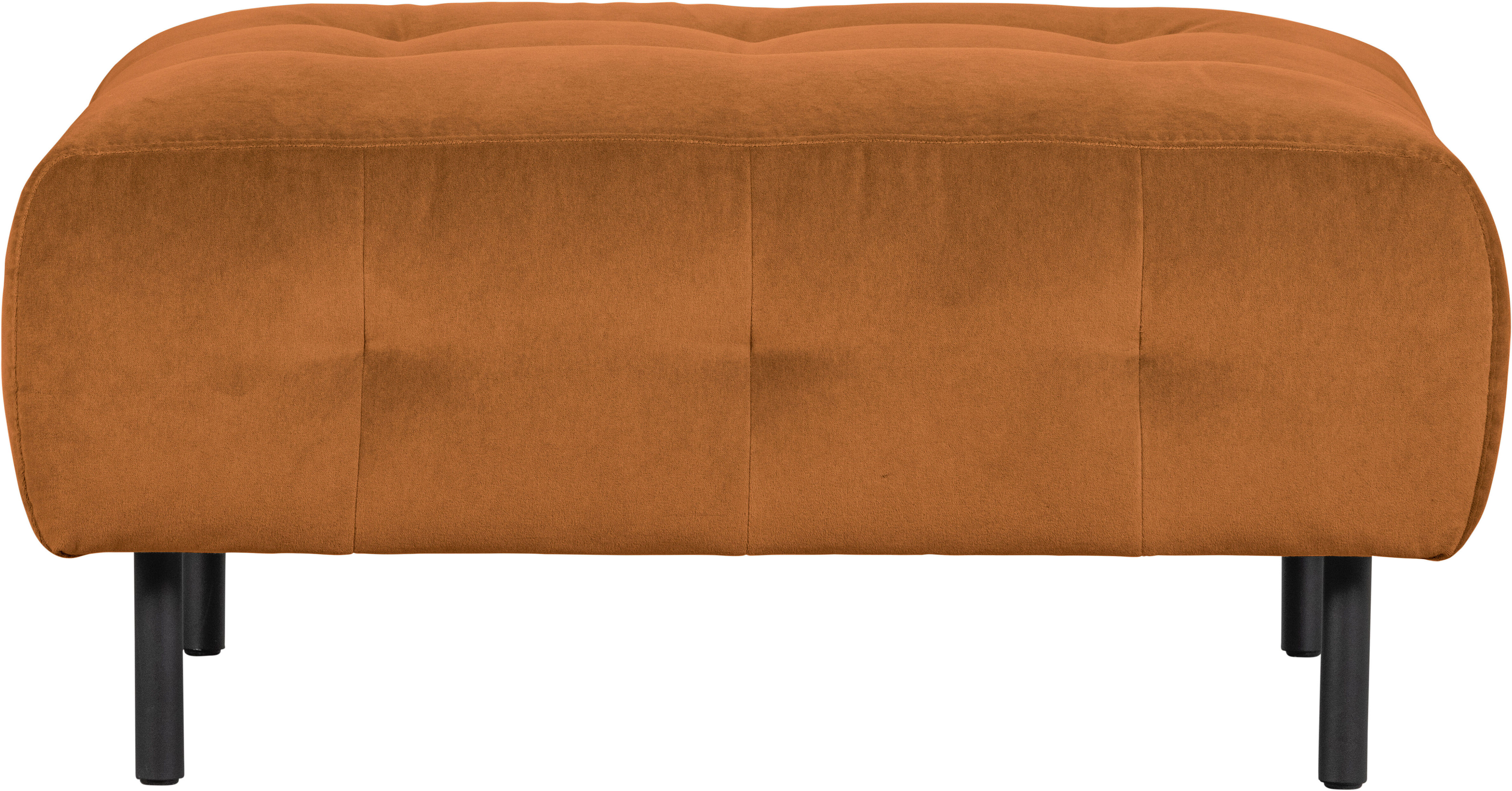 Hocker WOOOD "Lloyd mit Loma-Velvetbezug mit Metallgestell, B 90 x T 90 x H 45 cm", braun (zimt), B:90cm H:45cm T:90cm, Hocker, Hocker, Maximale Verschleissfestigkeit, Pfleiglicht, einfach zu montieren zimt B/H/T: 90cm x 45cm x 90cm, Velvet