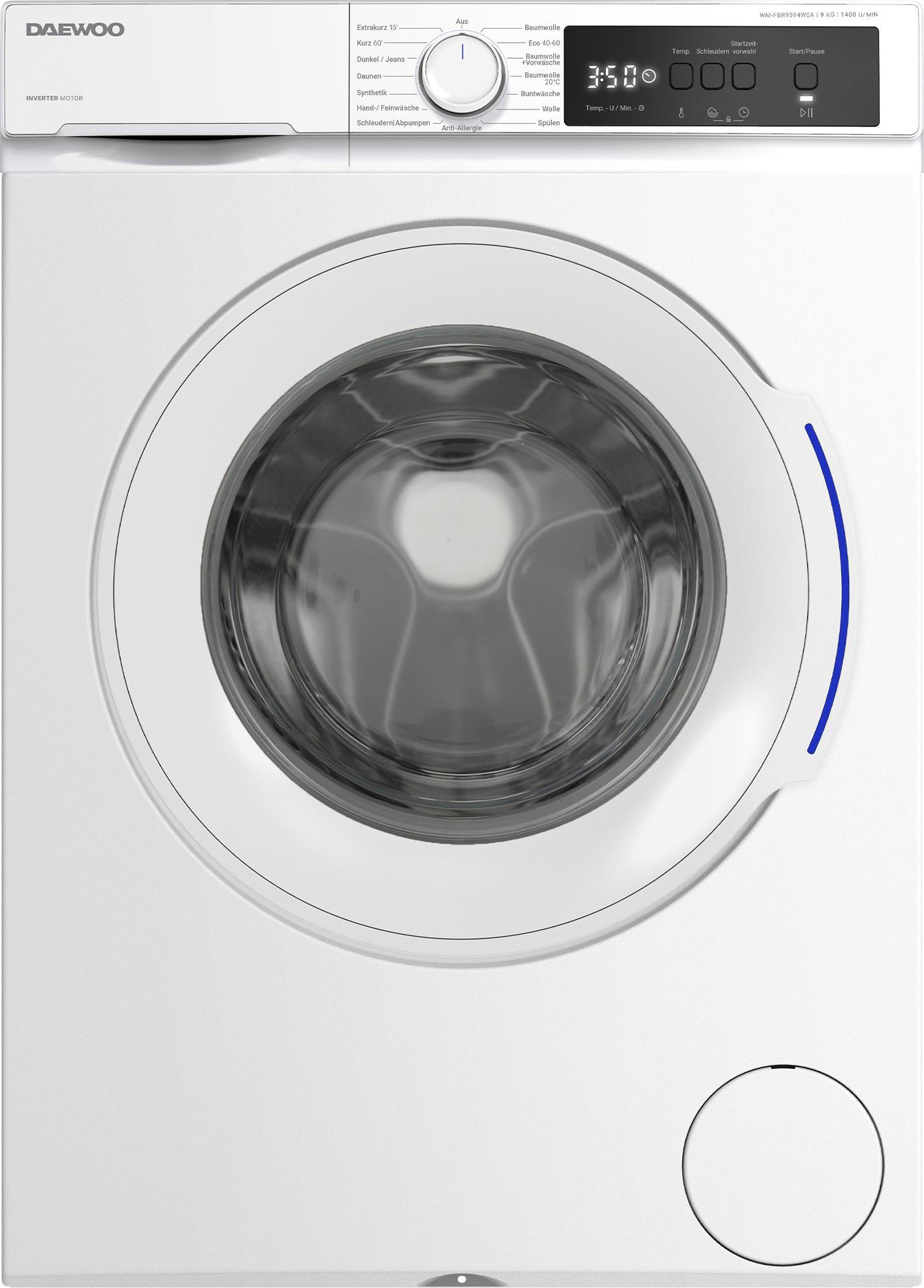 Daewoo WM-FBR9594W0A-DE Waschmaschine 9kg Allergy Safe Eco-Logic AquaStop