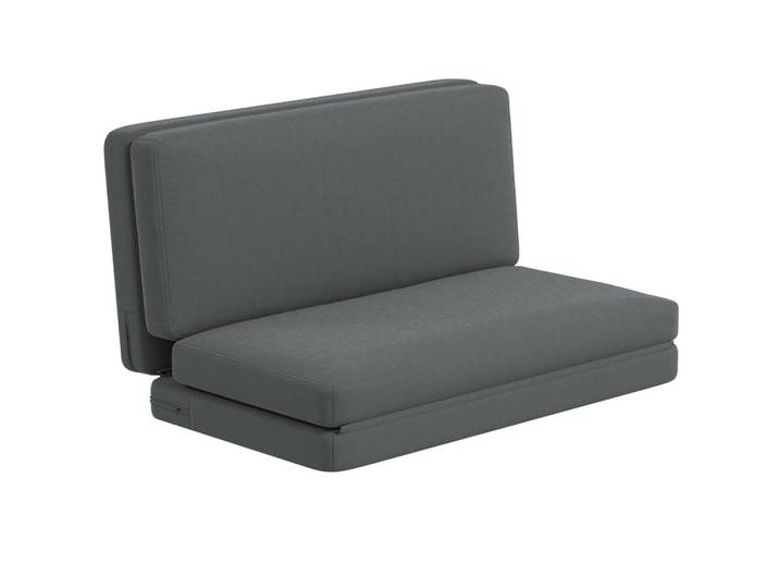 Homcom Bodensofa 3-in-1 Klappbar Schlafsofa mit Samtoptik für Schlafzimmer, Wohnzimmer, Dunkelgrau, Textil, Füllung: Schaumstoff,Schaumstoff, einzeln stellbar, 138x10x270 cm, Wohnzimmer, Sessel