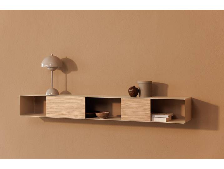 Wandregal Sion – Hängekommode aus Metall mit Kabelhalter - Cashew - Luxusbetten24
