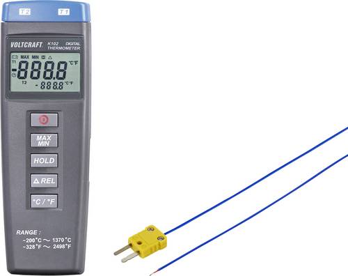 VOLTCRAFT K102 + TP 202 Temperatur-Messgerät Fühler-Typ K