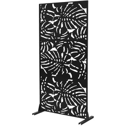 ML-Design Metall-Sichtschutz Roma, 90x180 cm, aus Stahl, Raumteiler mit 3 Paneele, Trennwand erweiterbar mit Ständer, Paravent, Deko Sichtschutzwand