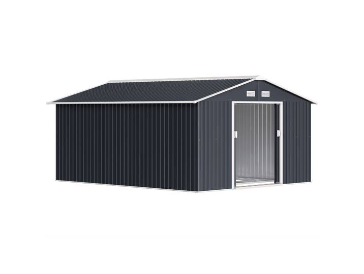 Outsunny metalen tuinhuis, gegalvaniseerde stalen constructie, weerbestendig, Met ventilatierooster, ruime opslag, 277x195x192 cm, Bruin Aosom.nl