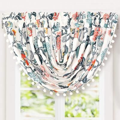 Copper Grove Ayacucho Botanical Print Waterfall Swag Valance - 52 x 18 - 52'' width x 18'' length