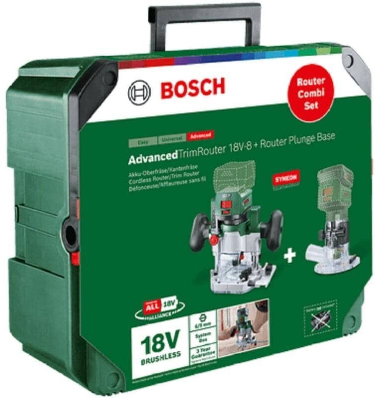 Fräse BOSCH "Combi Set ohne Akku und Ladegerät", grün, Fräsmaschinen, Fräse grün Einheitsgröße