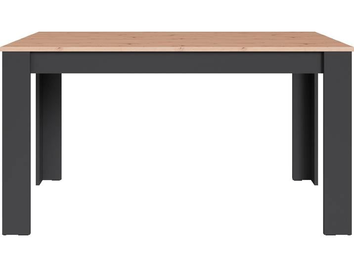 Esstisch BYLIVING Nori , schwarz (anthrazit), B:120cm, Tische, Esstisch, Küchentisch in Eicheoptik, Gestell wahlweise anthrazit oder weiss