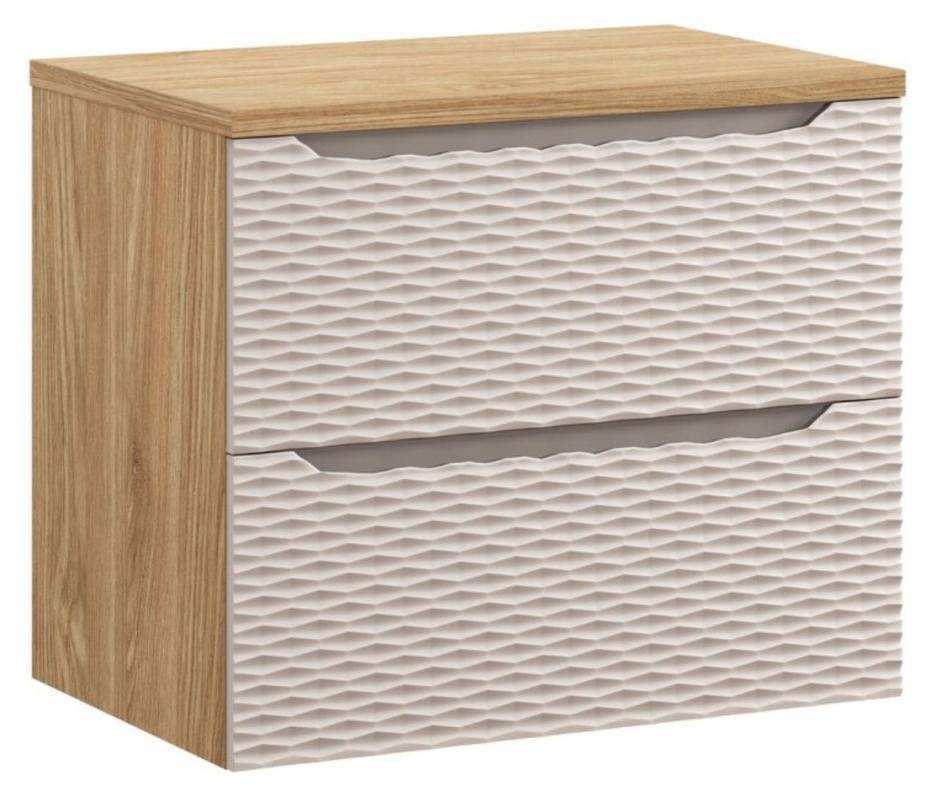 Badezimmer-Set YOKA beige: Waschtischunterschrank 70 cm + Waschtischplatte